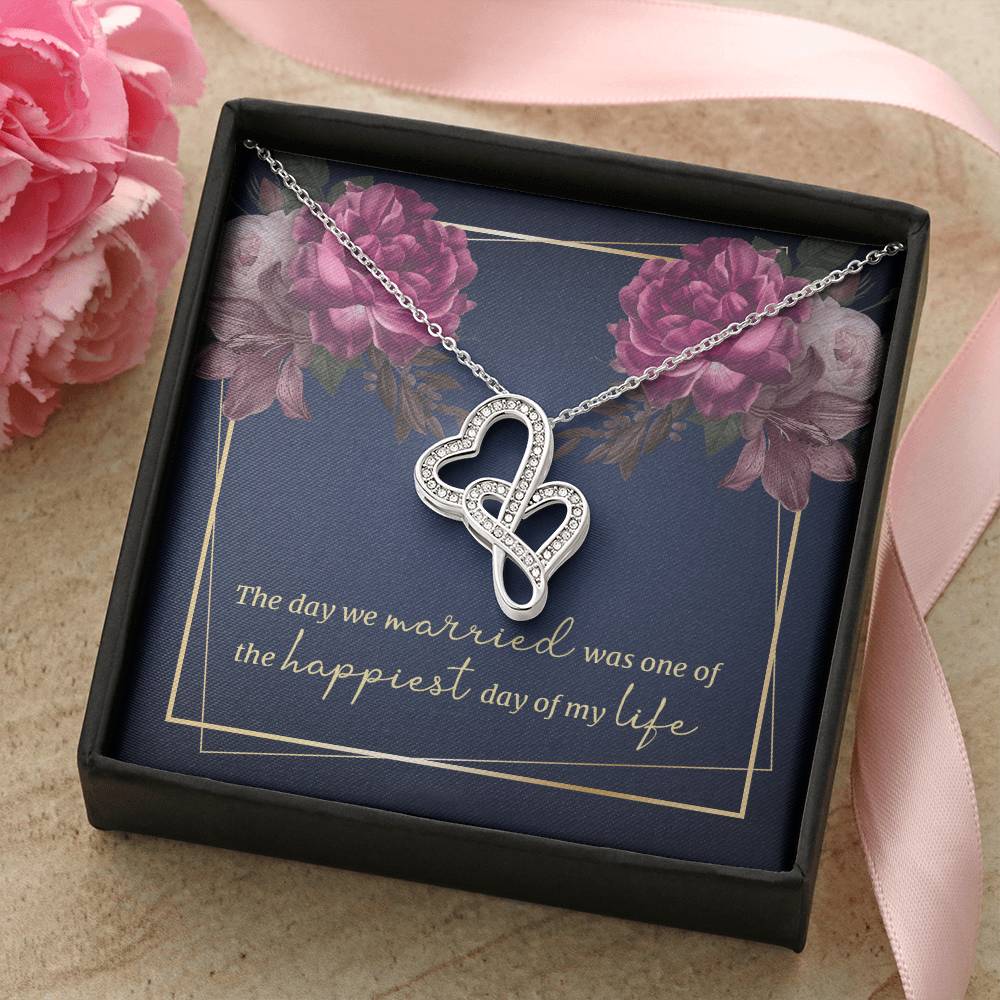 The Day We Married -  Double Hearts Necklace