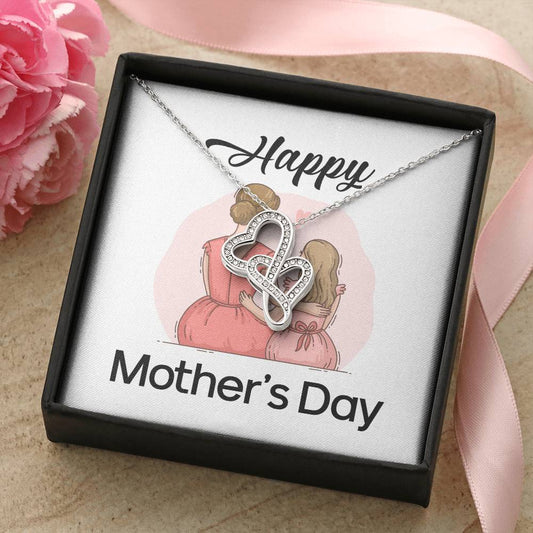 Happy Mother's Day -  1 Double Hearts Necklace