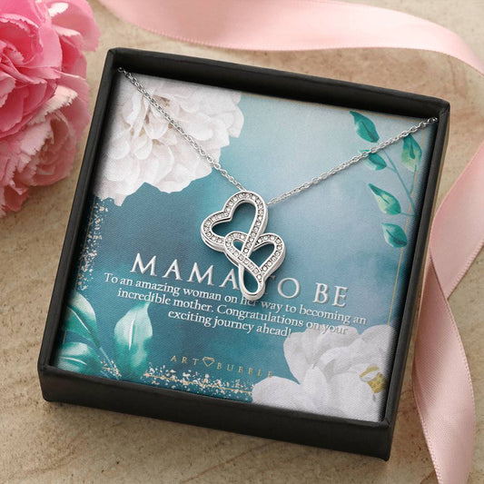 Hearts Necklace Mothers Day Gift Future Mom Double Hearts Necklace