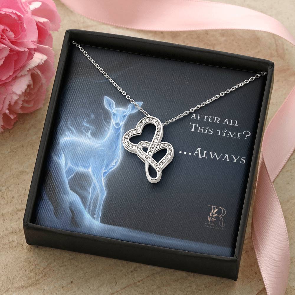 After All This Time Always - Roseandluxury Double Hearts Necklace
