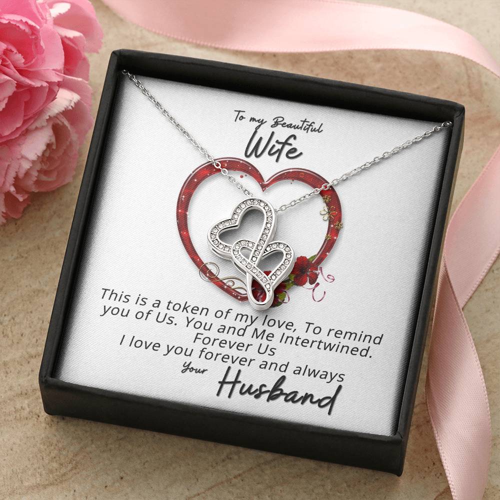 Beautiful Wife Double Hearts Necklace