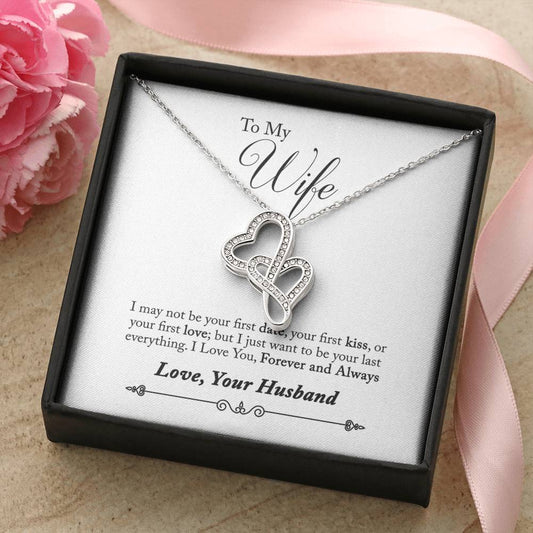 A Gift To My Wife Love Of My Life Wife Necklace Gift Marriage Gift Sweetest Heart Necklace Double Hearts Necklace
