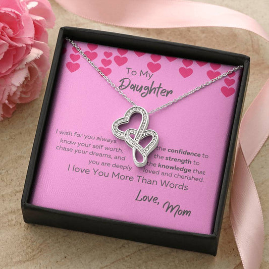 I Love You More Than Words Necklace Double Hearts Necklace