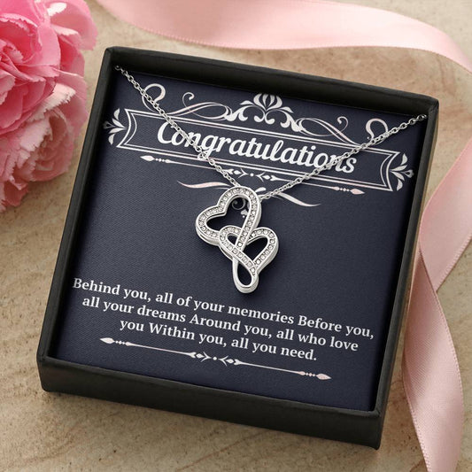 New Job Gifts Double Hearts Necklace