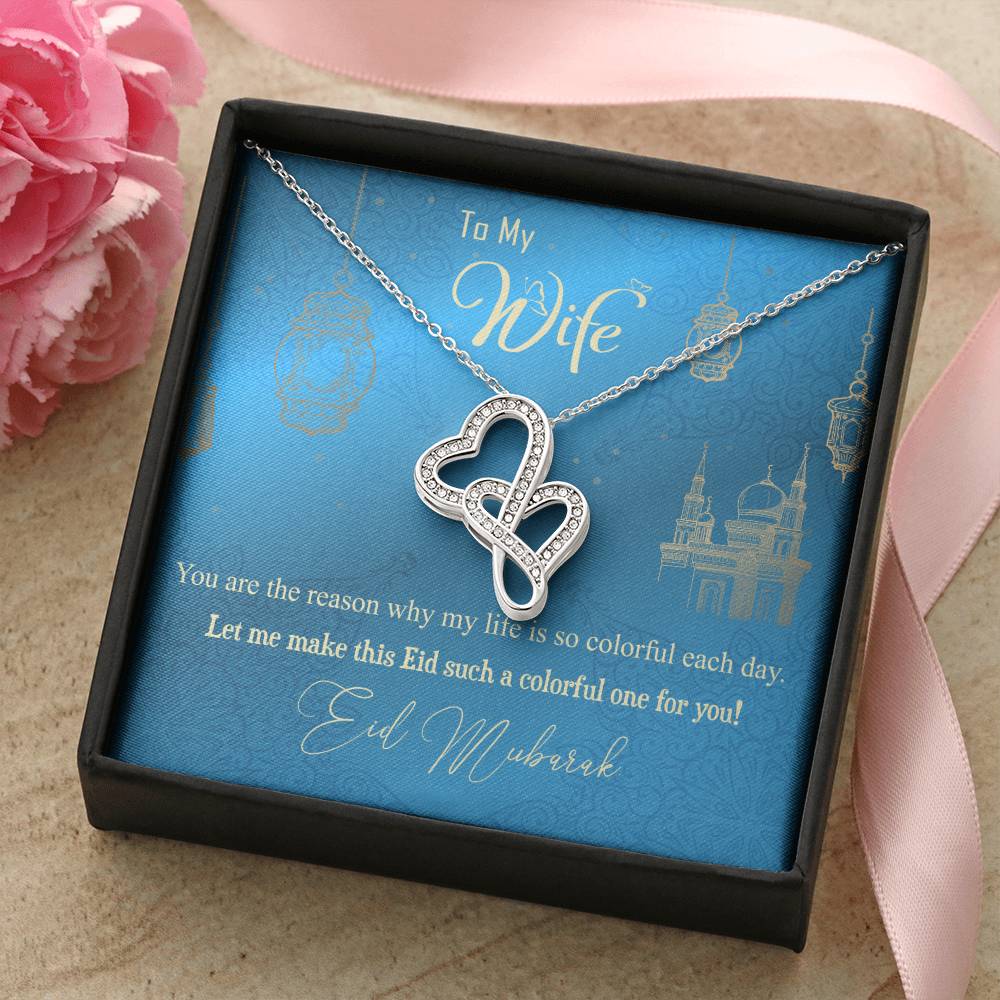 Necklace For My Wife To My Wife Heart Pendant Necklace Heart To My Wife Necklace Anniversary Gift Birthday Gift For Wi Double Hearts Necklace