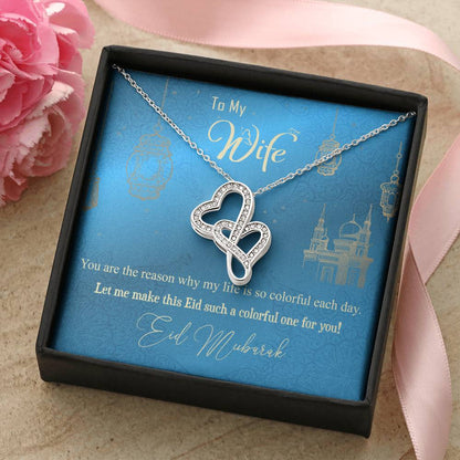 Necklace For My Wife To My Wife Heart Pendant Necklace Heart To My Wife Necklace Anniversary Gift Birthday Gift For Wi Double Hearts Necklace