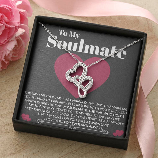 My Best Friend  Birthday Anniversary Gift Girls Women Wife Soulmate Girlfriend Double Hearts Necklace