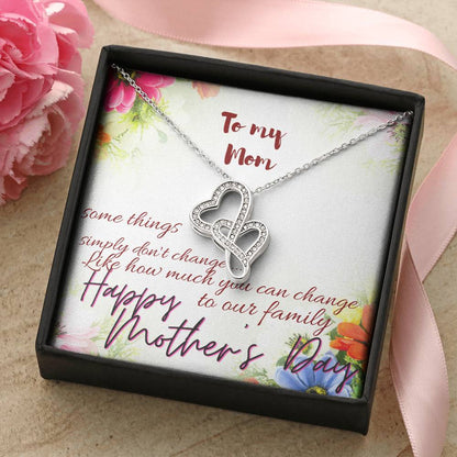Mother's Day Necklace Gift For Mom Mothers Day Gift To My Mom Necklace For Mom Mom's Day Gift Mother Day Gift Set Double Hearts Necklace
