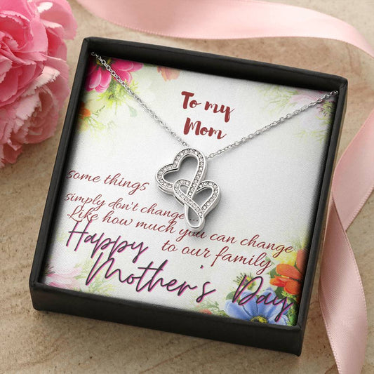 Mother's Day Necklace Gift For Mom Mothers Day Gift To My Mom Necklace For Mom Mom's Day Gift Mother Day Gift Set Double Hearts Necklace