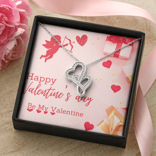 Gorgeous  Be My Valentine Double Hearts Necklace