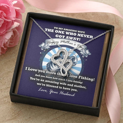 The One Who Never Got Away - Mother's Day Necklace - Wife Christmas Gift Wife Christmas Gift From Husband Wife Christm Double Hearts Necklace