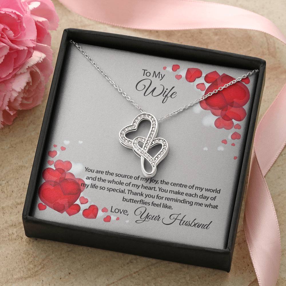 You Are The Source Of My Joy Necklace Double Hearts Necklace