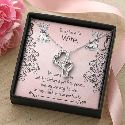 Gift For Wife 1 Double Hearts Necklace