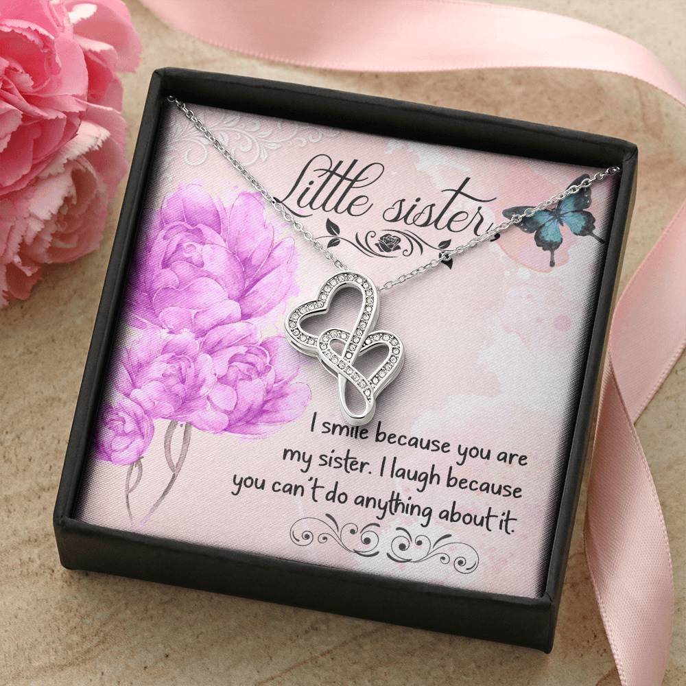 Sisters Necklace. Sister Gift. Gift For Sisters. Sisters Birthday Gift. Big Middle Little Sister. Dot Necklace In Gold Double Hearts Necklace