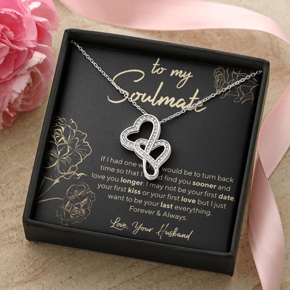 To My Soulmate Double Hearts Necklace