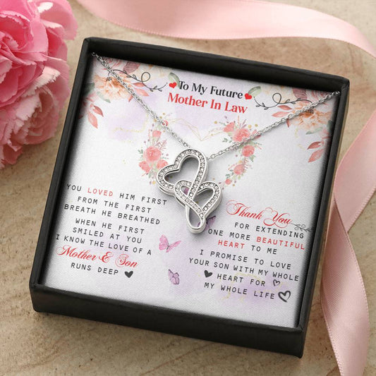 To My Future Mother In Law Double Hearts Necklace
