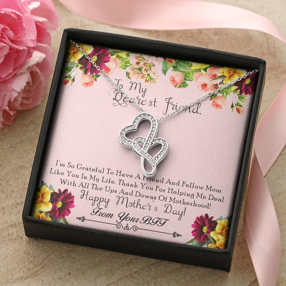 Personalized Gift To My Mom Necklace Birthday Valentines Gift To My Mother Mom Necklace To My Mom Necklace To My Mom M Double Hearts Necklace