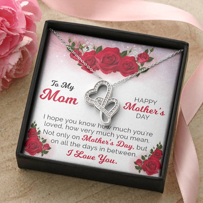 Happy Mother's Day Double Hearts Necklace