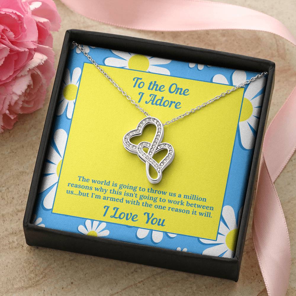 Double Hearts Pendant Necklace For Her - I Love You Jewelry -  - 2 Hearts Necklace Present - Nec Double Hearts Necklace