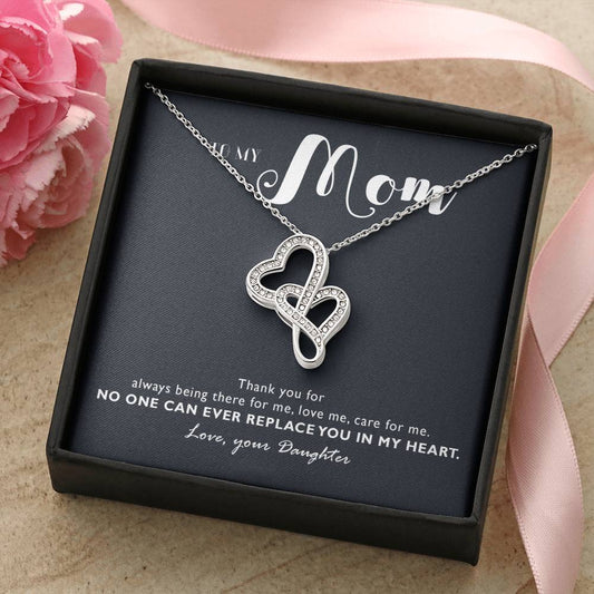 Perfect Gift For Mom Necklace - Mother's Day Gift For Mom 3 Double Hearts Necklace