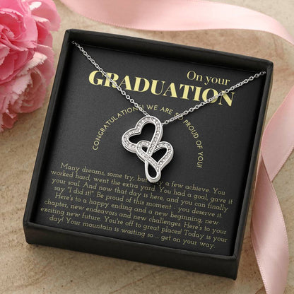 On Your Graduation -  Double Hearts Necklace