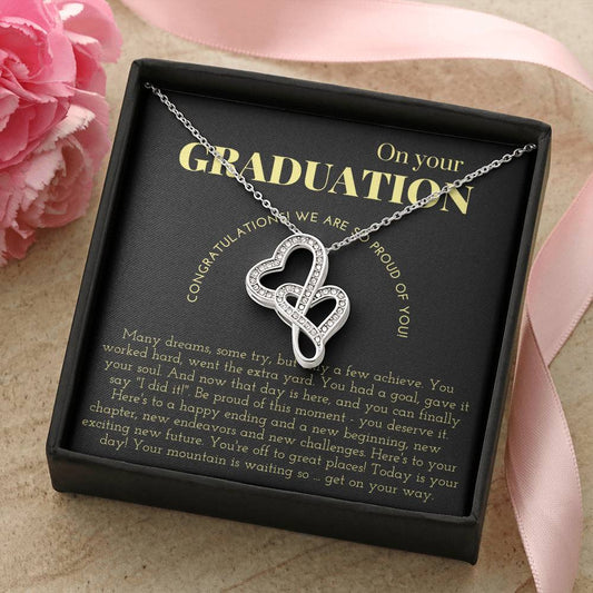 On Your Graduation -  Double Hearts Necklace