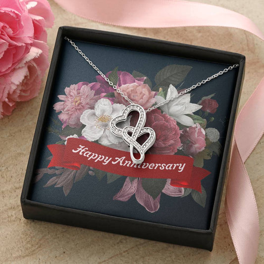 Happy Anniversary -  Double Hearts Necklace