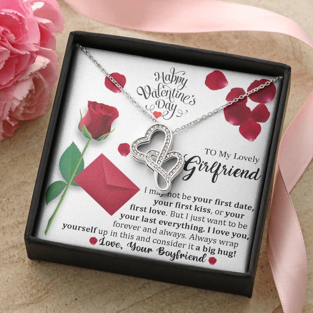 Girlfriend Gorgeous  Love You Double Hearts Necklace