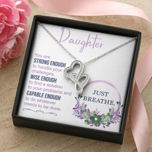 Gift For Daughter From Mommother And Daughter Necklace Double Hearts Necklace