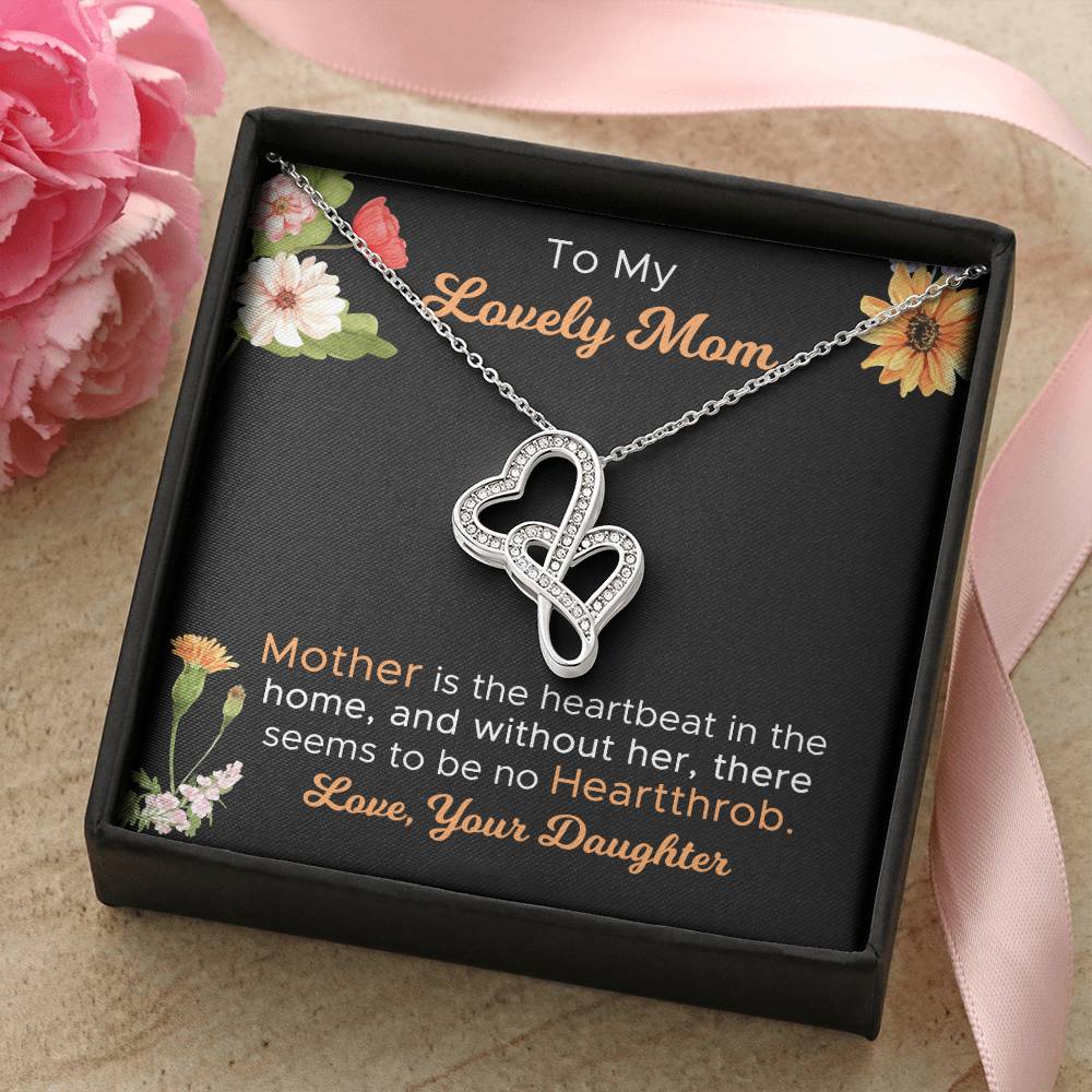 Gifts For Mom From Daughter Double Hearts Necklace