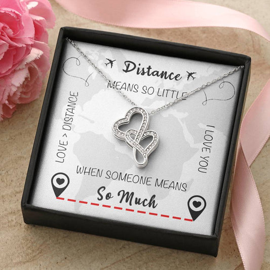 Lovedistance Two Hearts Necklace Double Hearts Necklace