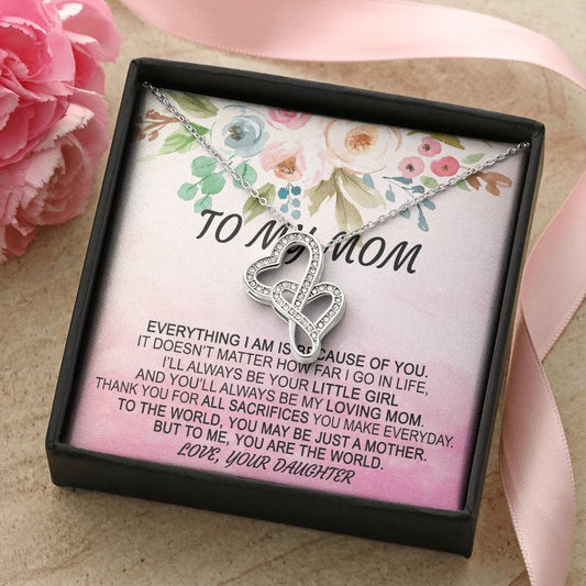 You Are The World Necklace Double Hearts Necklace