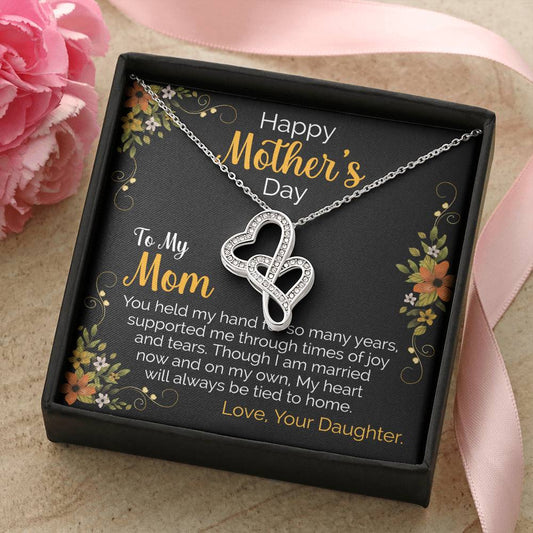 Happy Mother's Day 1 Double Hearts Necklace