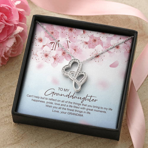 Wish You All The Finest Things In Life - Best Gift For Granddaughter Double Hearts Necklace