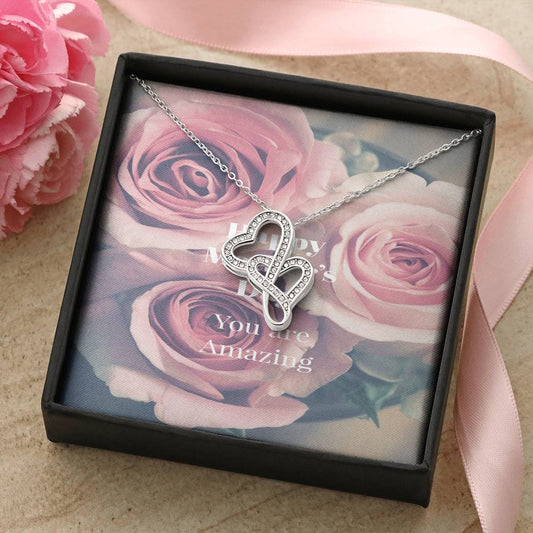 Happy Mother's Dayike Mens Production 2 Double Hearts Necklace