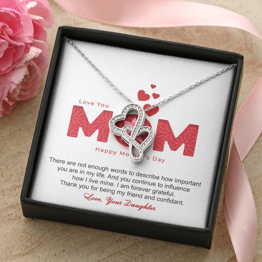 Thank You For Being My Friend And Confidant Mother - Necklace Double Hearts Necklace