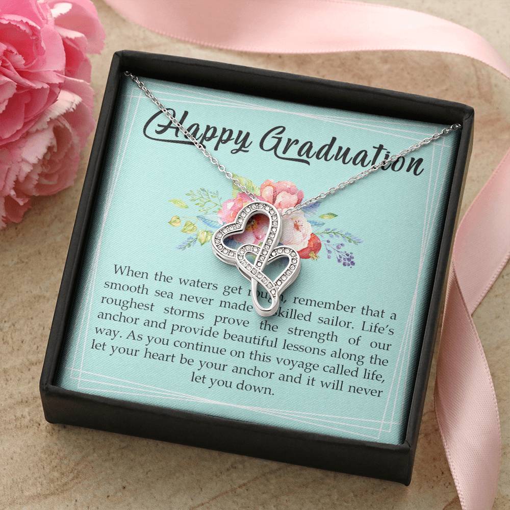 Graduation Gift For Daughter - Class Of 2022 Necklace - Class Of 2022 Necklace Jewelry Gift - Graduation Gift For Daug 1 Double Hearts Necklace