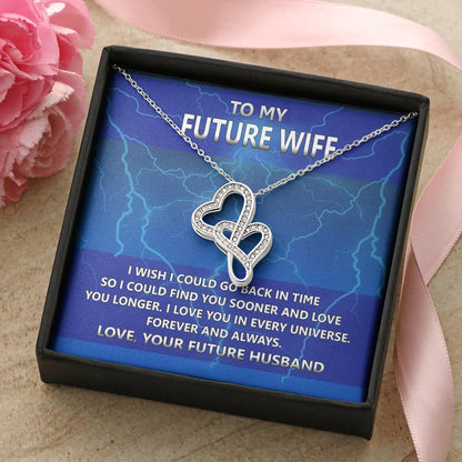 Special Gift For Future Wife Double Hearts Necklace