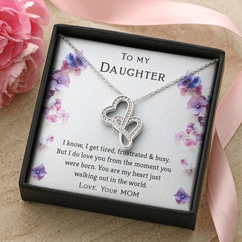 Special Mother Daughter Necklace- Adorable Gift For Daughters- Perfect Gift From Mom In Any Occasion. Double Hearts Necklace