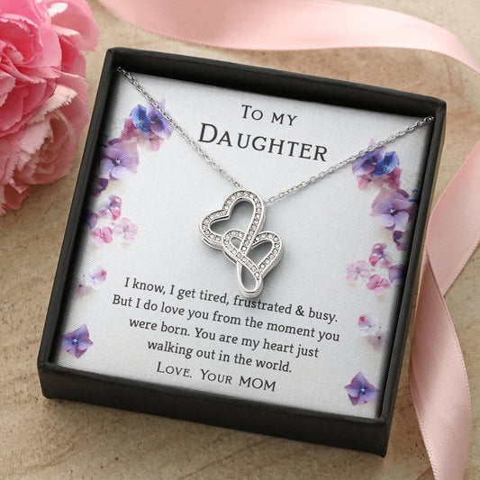 Special Mother Daughter Necklace- Adorable Gift For Daughters- Perfect Gift From Mom In Any Occasion. Double Hearts Necklace