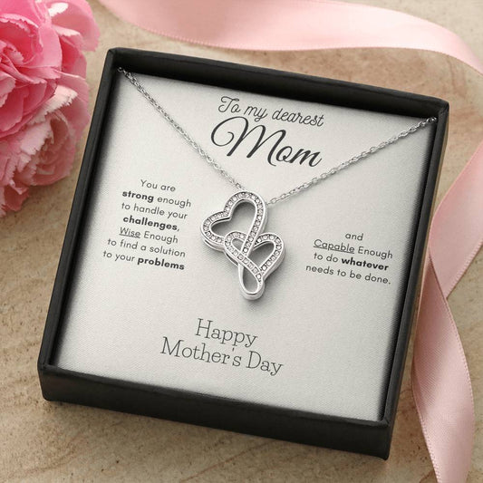 Gorgeous Gift For Mom -  Double Hearts Necklace