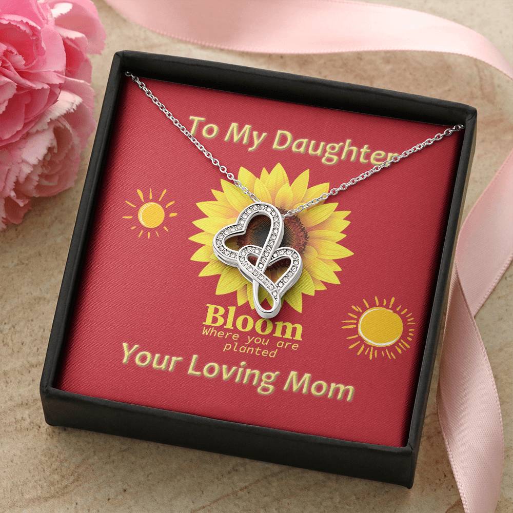 To My Daughter Jewellery Gift For Daughter From Mom  Daughter Gift From Mom Valentines Day Gift  Double Hearts Necklace