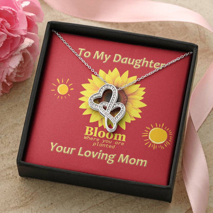 To My Daughter Jewellery Gift For Daughter From Mom  Daughter Gift From Mom Valentines Day Gift  Double Hearts Necklace