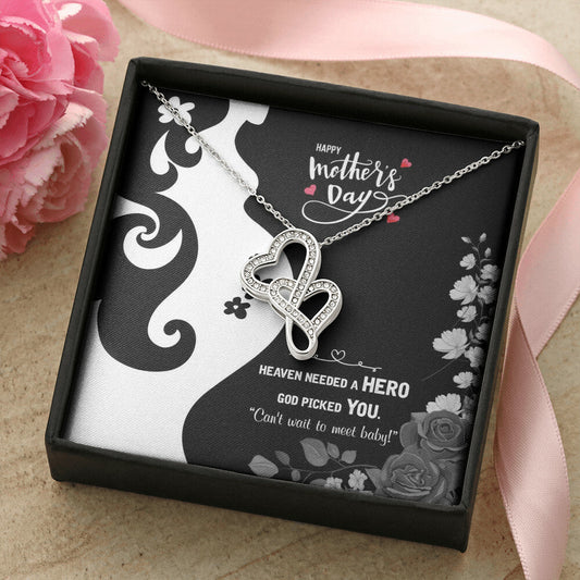 To My Pregnant Wife Double Hearts Necklace