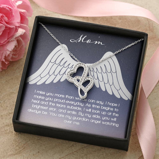 Guardian Angel - Mom Double Hearts Necklace