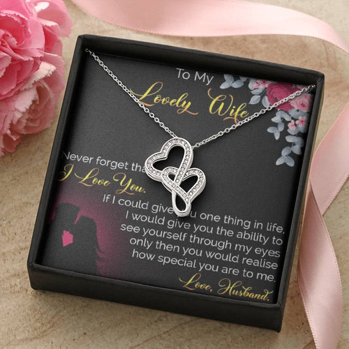 To My Lovely Wife 1 Double Hearts Necklace