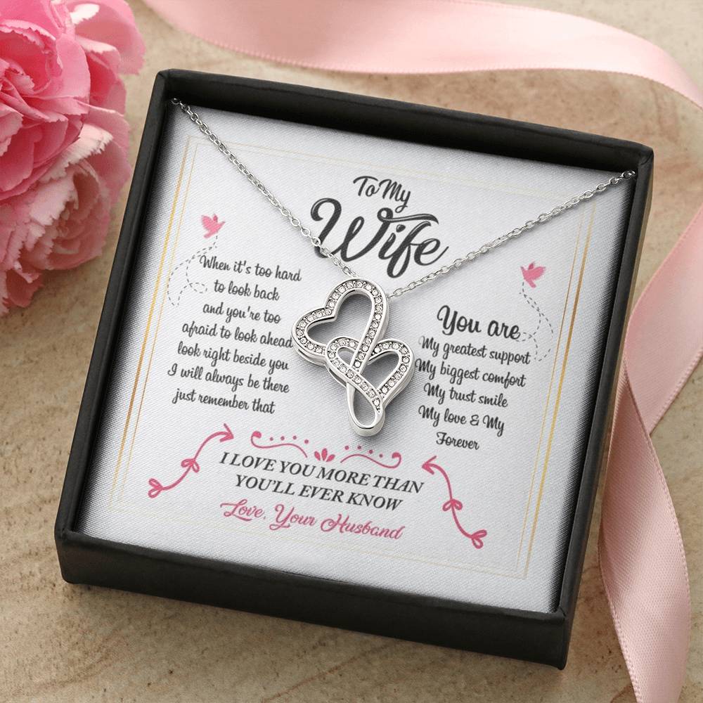 To My Wife Necklace 2 Double Hearts Necklace