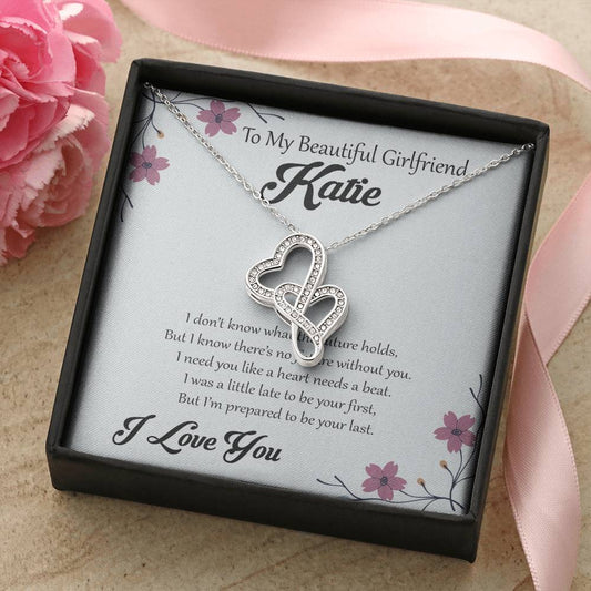 To My Beautiful Girlfriend I Don't Know What The Future Holds Double Hearts Necklace
