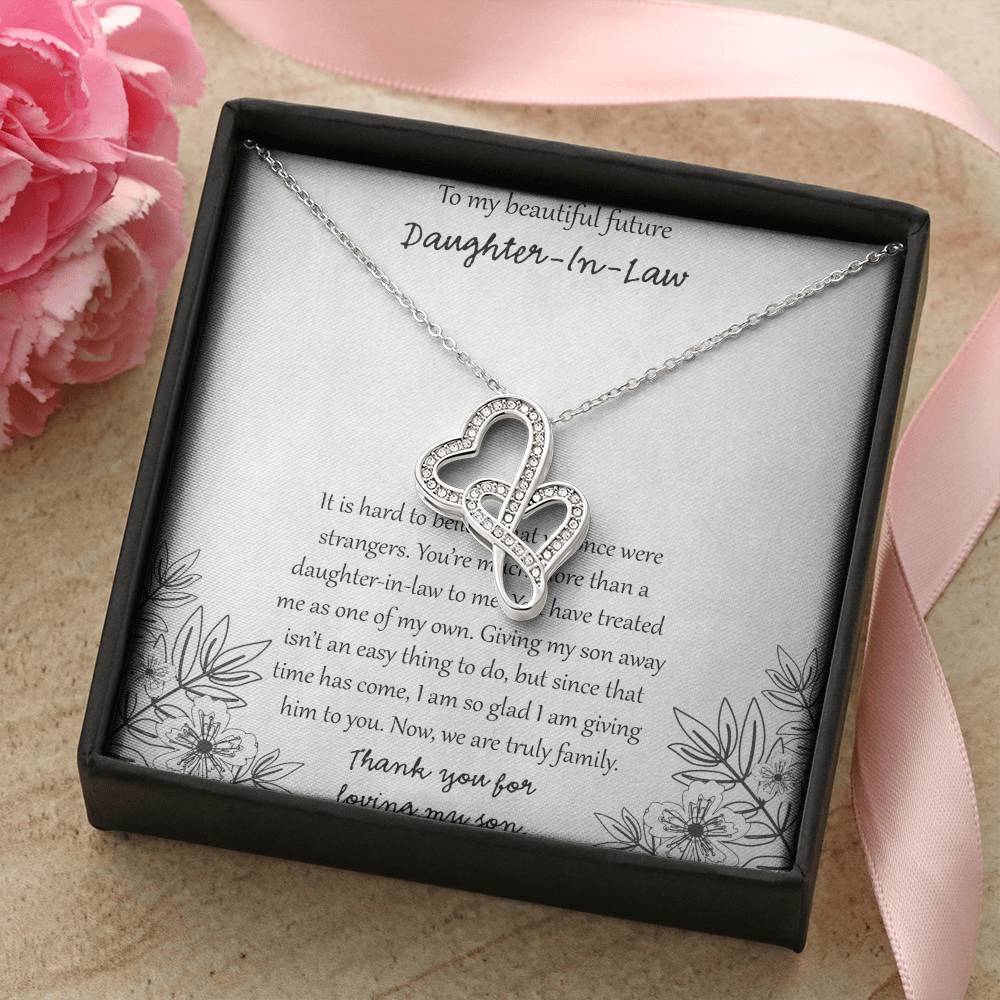 To My Beautiful Future Daughter In Law Double Hearts Necklace