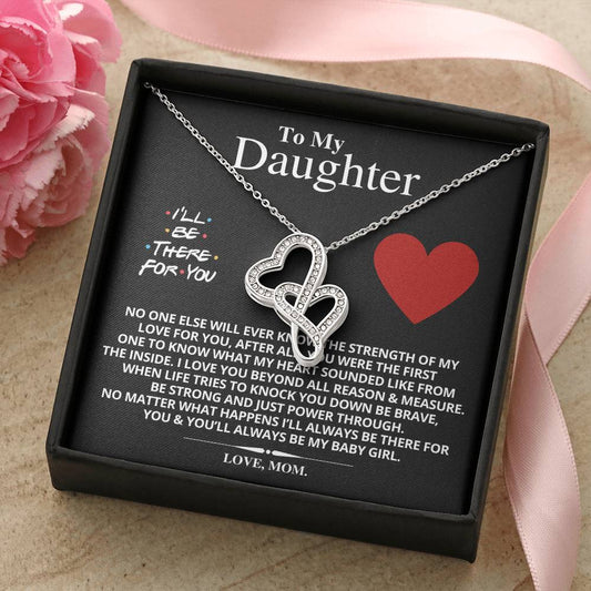To My Daughter Necklace - Mom To Daughter Double Heart Necklace Gift - Mom And Daughter Always Remember Gift From Mom  4 Double Hearts Necklace